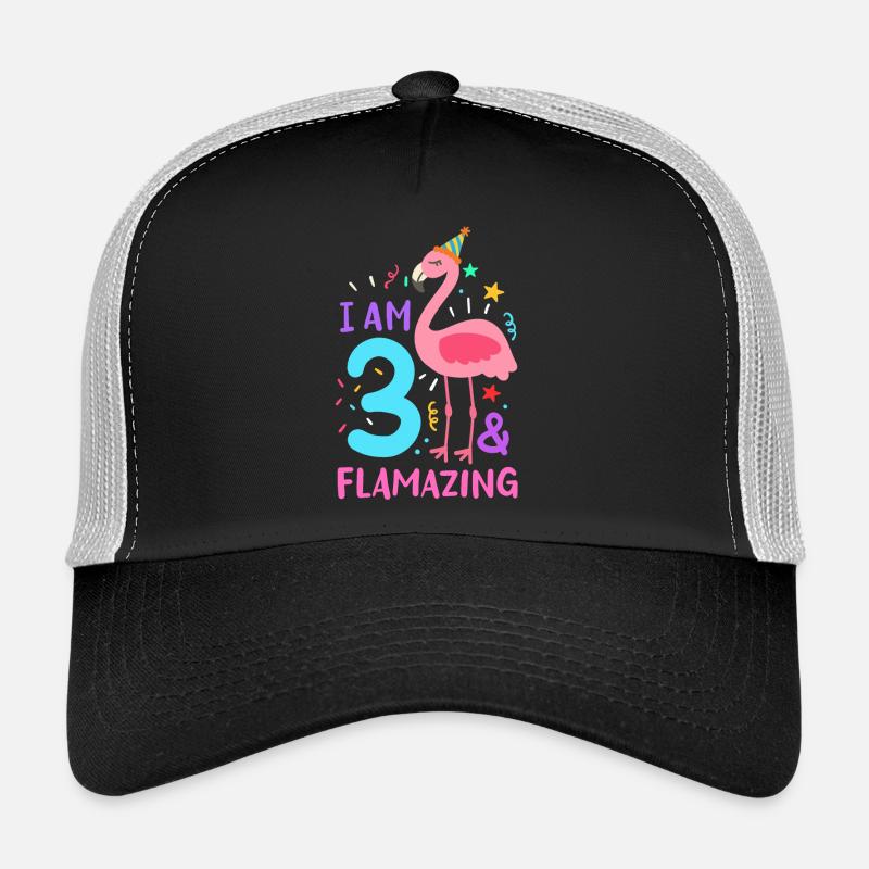 3. Geburtstag Flamingo - Trucker Cap - Schwarz/Steingrau