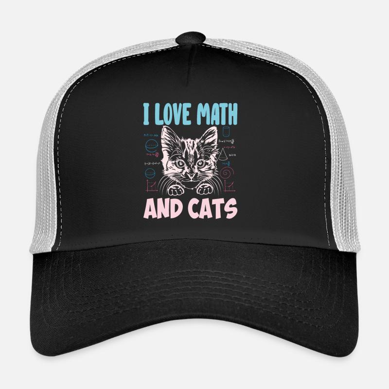 Math Kitty Cat J’adore Math et chats Professeur de mathématiques - Casquette trucker - noir/gris pierre