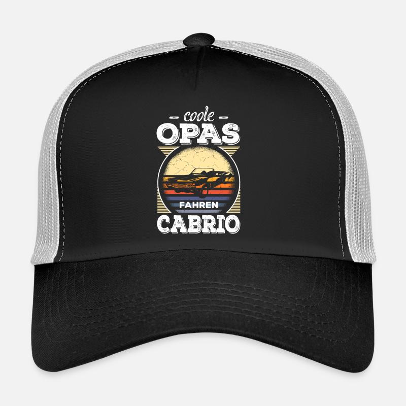 Coole Opas Fahren Cabrio Retro Auto Oldtimer Rente Trucker Cap