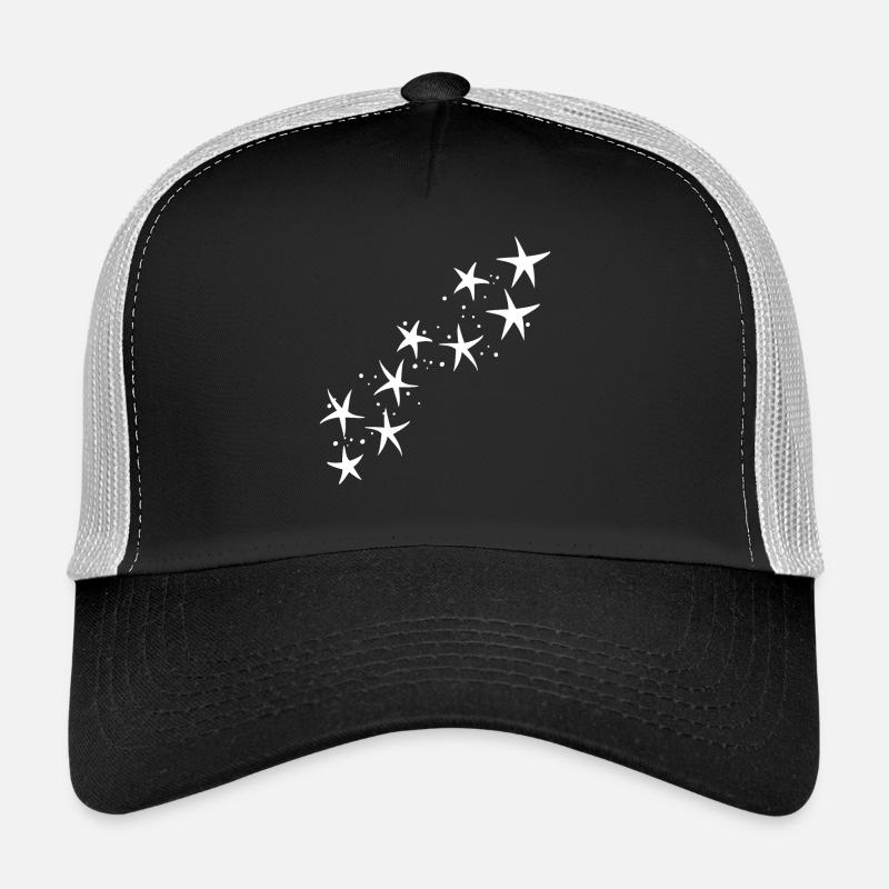Sterne - Trucker Cap - Schwarz/Steingrau