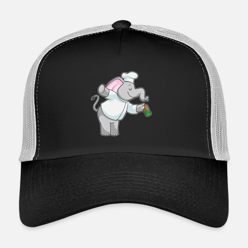 Éléphant comme cuisinier avec salière Casquette trucker 