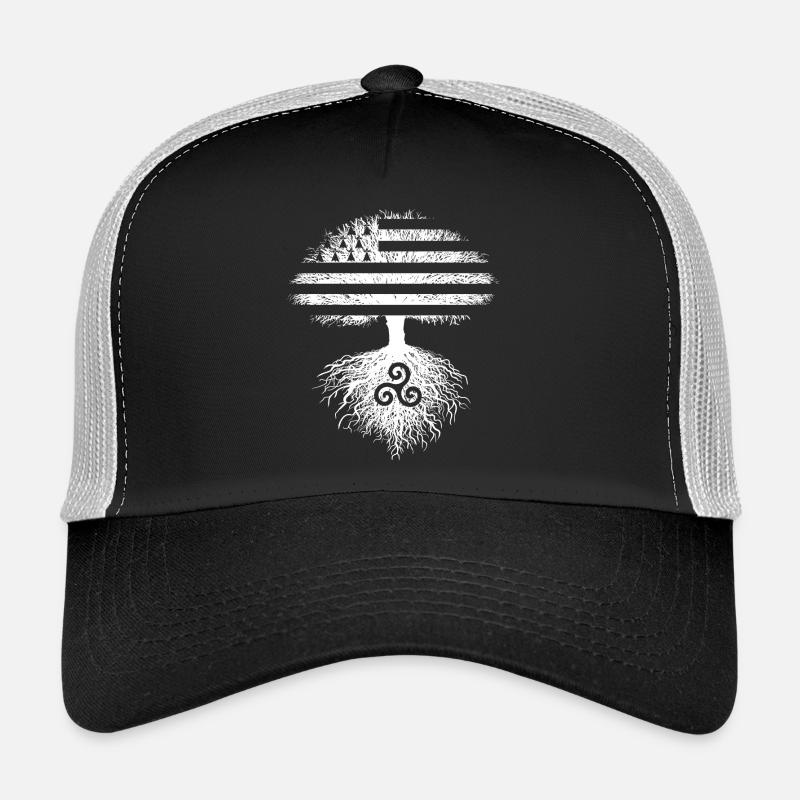 Tree Flag Brittany Gwenn ha Du Triskèle Breton Trucker Cap