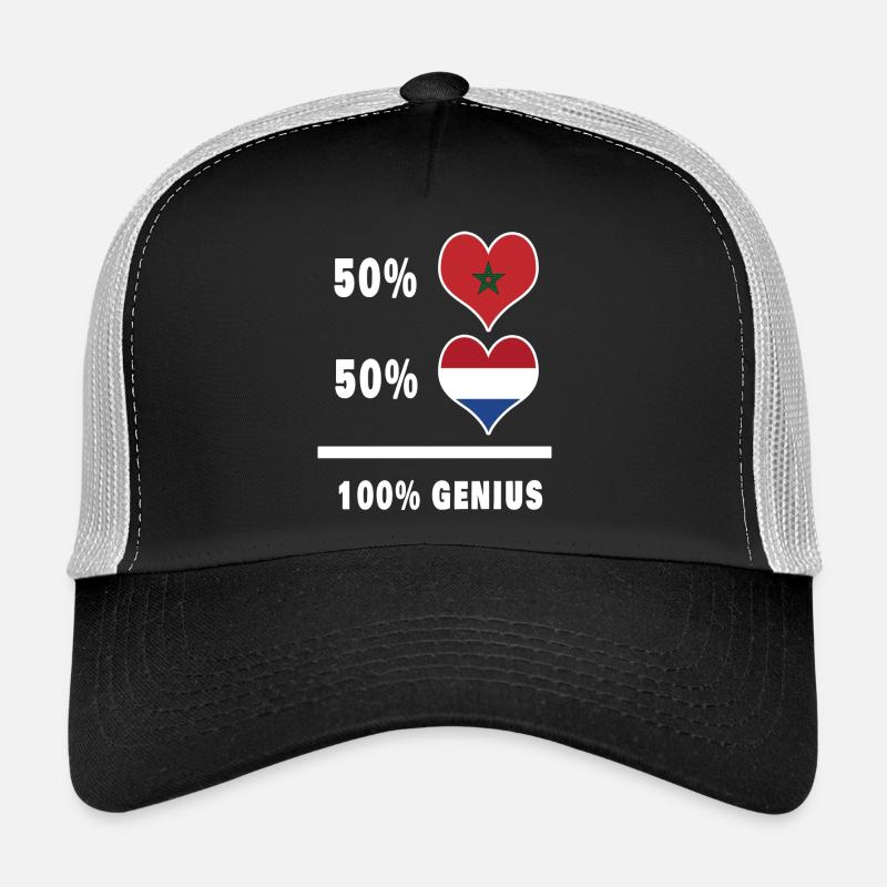Marokko und Niederlande genial / Geschenk - Trucker Cap - Schwarz/Steingrau