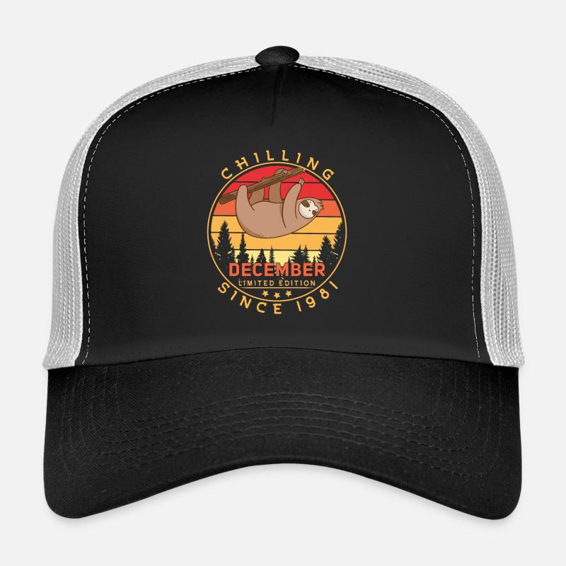 Né en décembre 1981 Retro Sloth Casquette trucker 