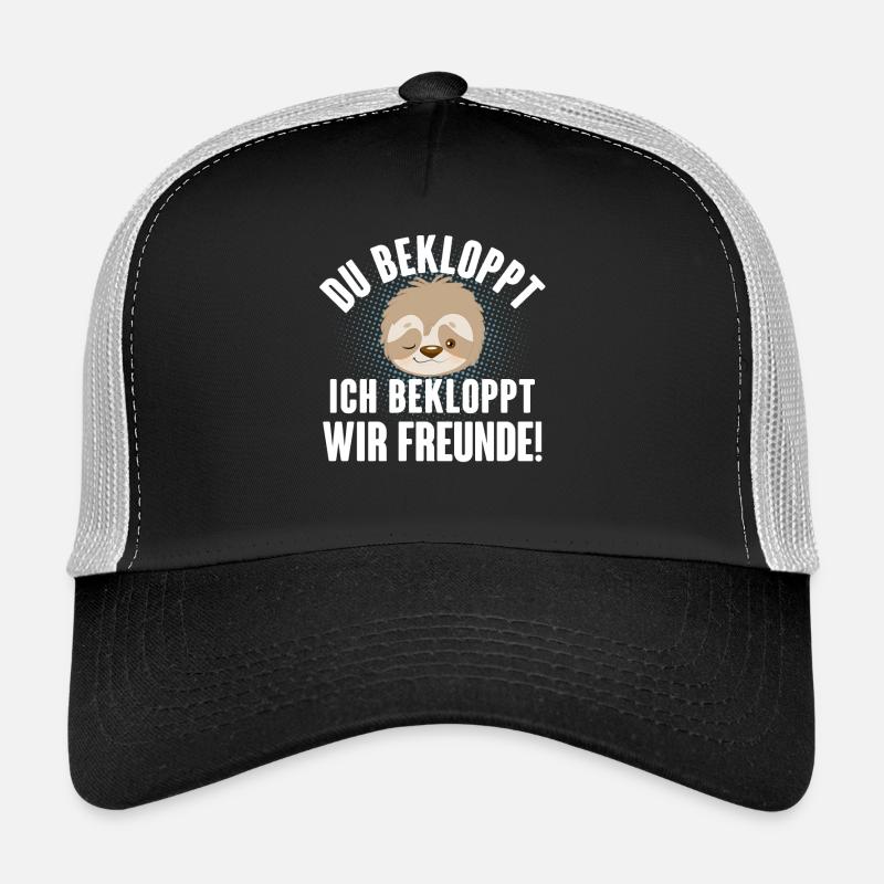 Faultier Bekloppt Freunde - Trucker Cap - Schwarz/Steingrau