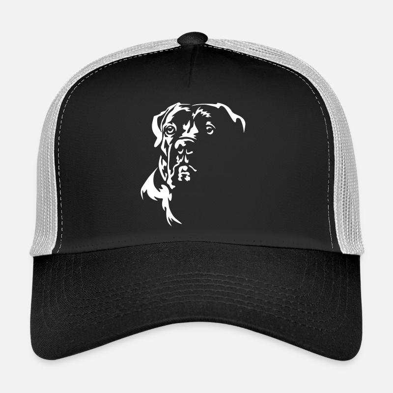 Cane Corso Kopf "Black Edition" - Trucker Cap - Schwarz/Steingrau
