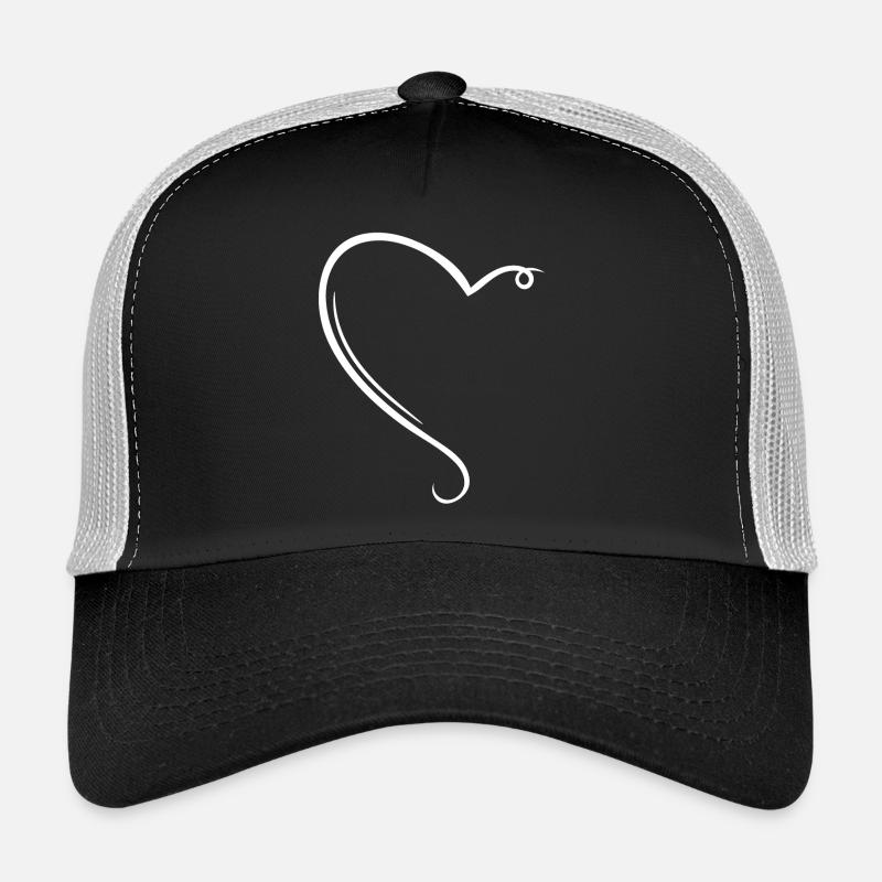 Demi-cœur blanc Casquette trucker 