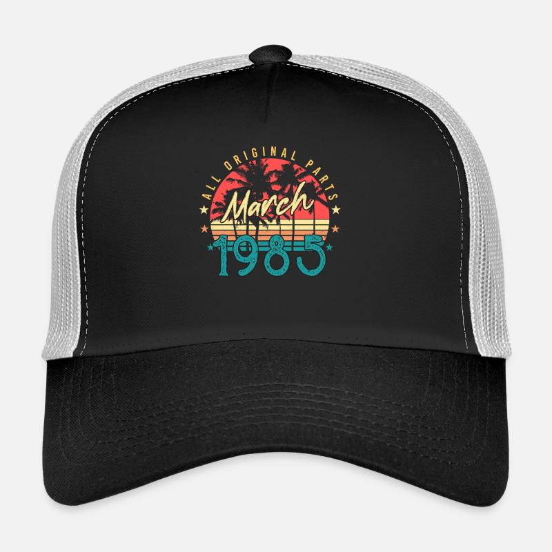 Né en mars 1985 Retro Casquette trucker 