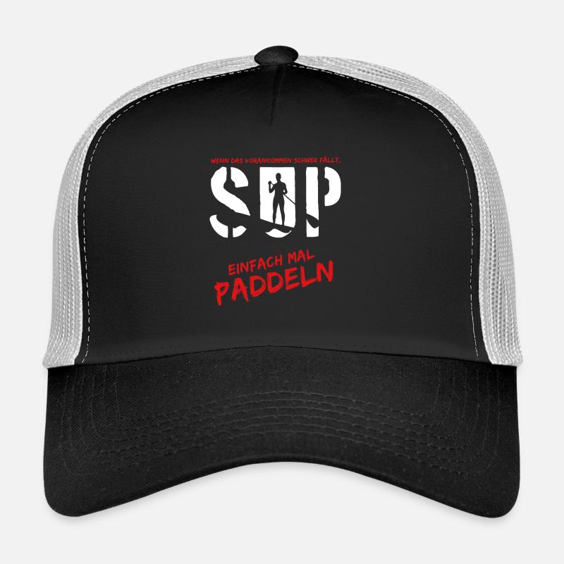 paddeln und surfen - Trucker Cap - Schwarz/Steingrau