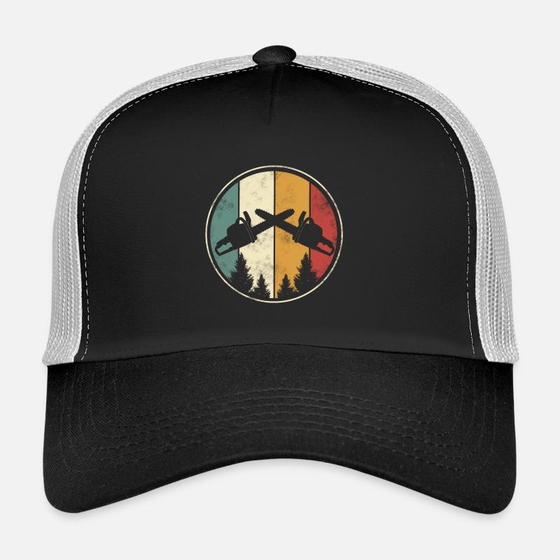 Tronçonneuse Bûcheron - Casquette trucker  - noir/gris pierre