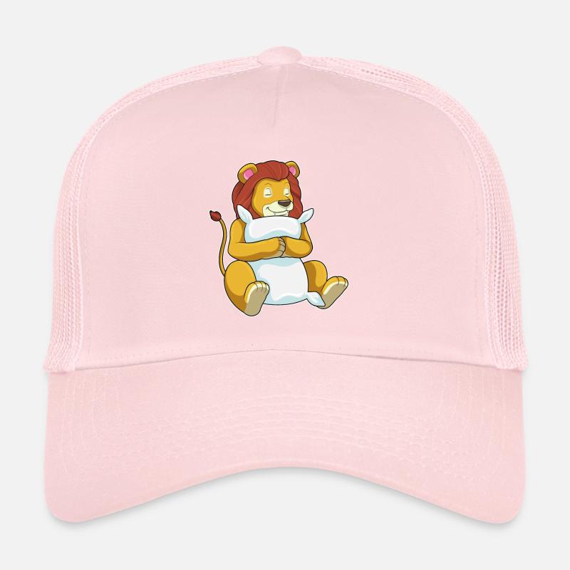 Lion dormant avec des oreillers Casquette trucker 