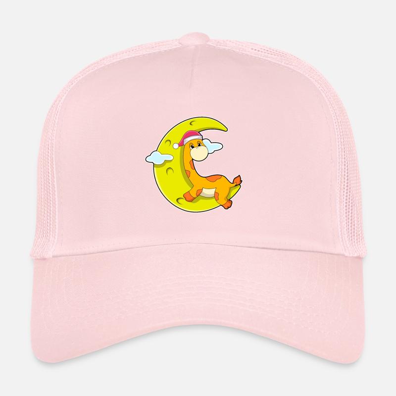 Girafe dormant avec la lune Casquette trucker 