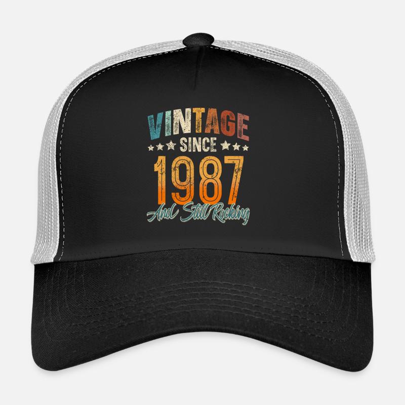 1987 Année de naissance Anniversaire Année de construction Millésime Casquette trucker 