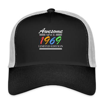 1969 - Né en 1969 - Fantastique depuis 1969 - Casquette trucker  - noir/gris pierre - Devant