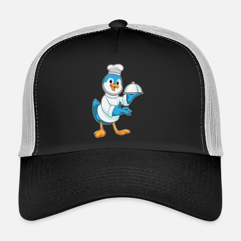 Vogel comme cuisinier avec assiette de service Casquette trucker 