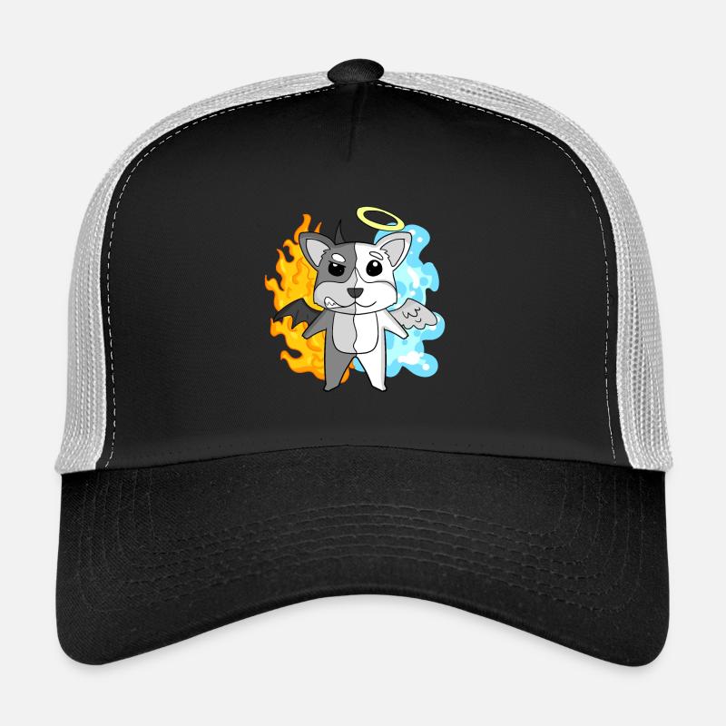 Dog Welsh Corgi Pembroke - Angel and Devil Trucker Cap