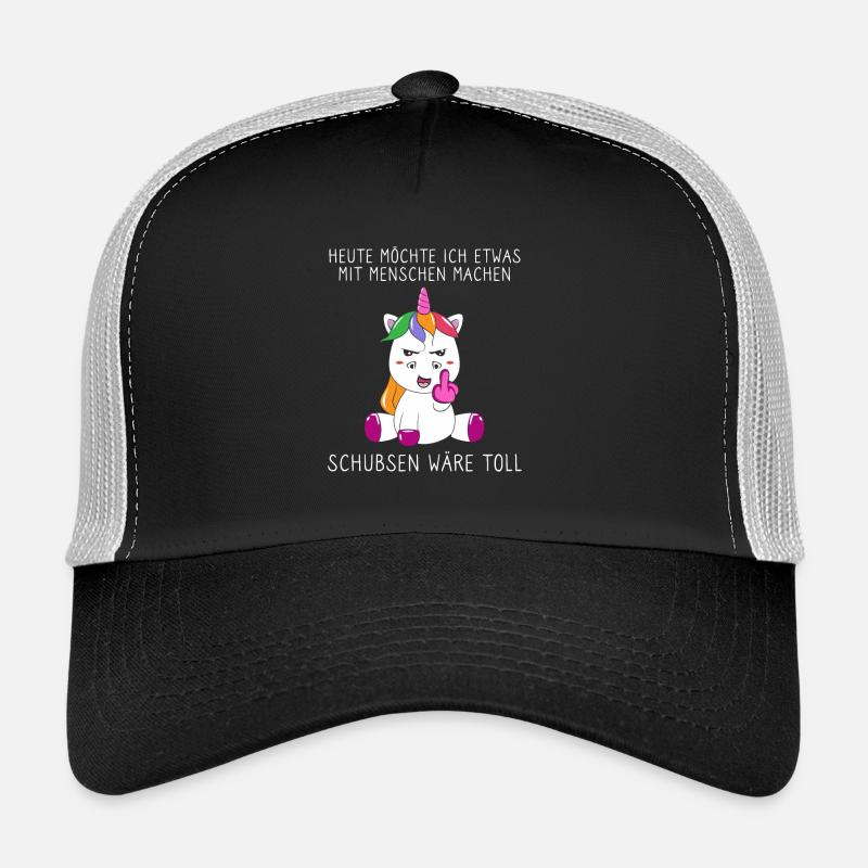 Heute Möchte Ich Menschen Schubsen - Trucker Cap - Schwarz/Steingrau