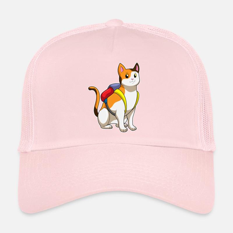 Chat avec cartable Casquette trucker 