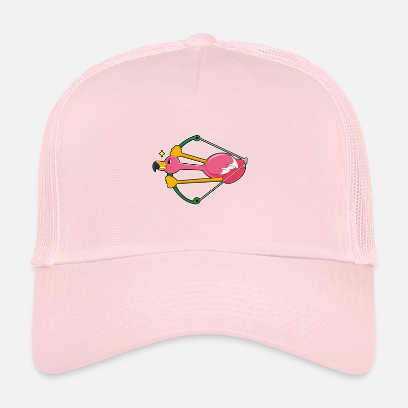 Flamant rose comme une flèche avec arc Casquette trucker 