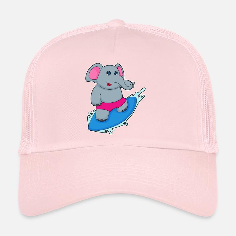 Été de planche de surf sur l’éléphant Casquette trucker 