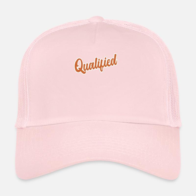 Qualified Word Funny Text Message Quote Trucker Cap