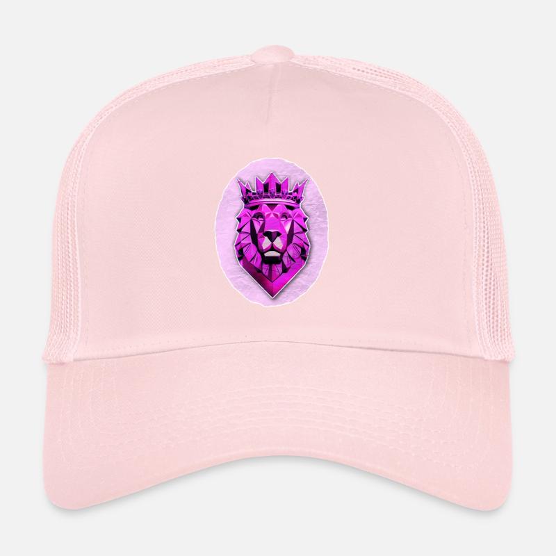 Geometrischer Löwe mit Magenta-Krone Trucker Cap