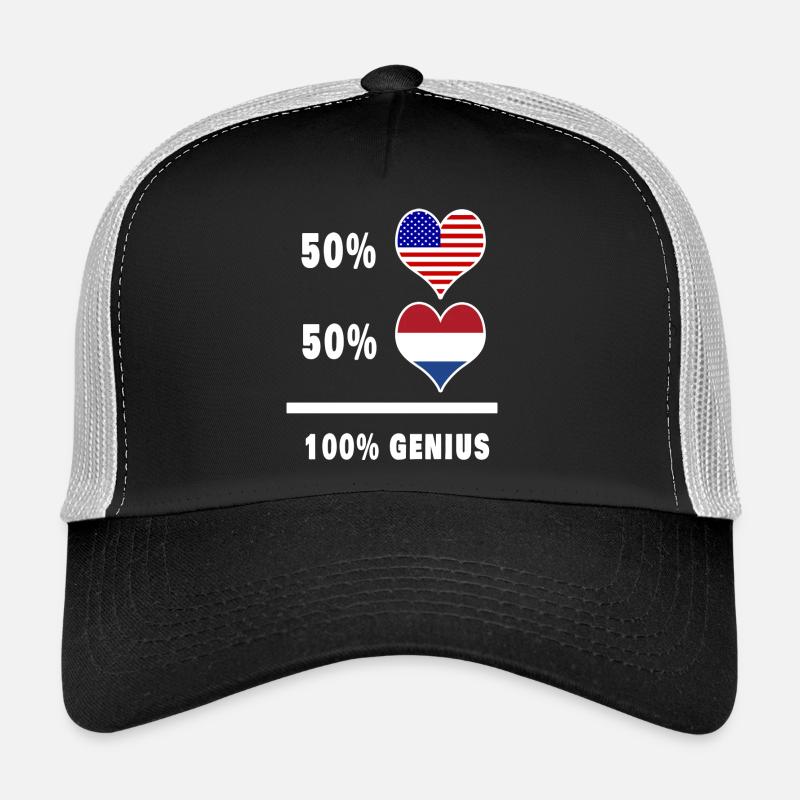 Conception ingénieuse du drapeau des États-Unis et des Pays-Bas Casquette trucker 