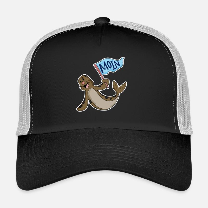 Robbe mit Moin Flagge Trucker Cap
