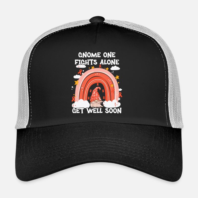 Gnome One Fights Alone Leukemia Trucker Cap