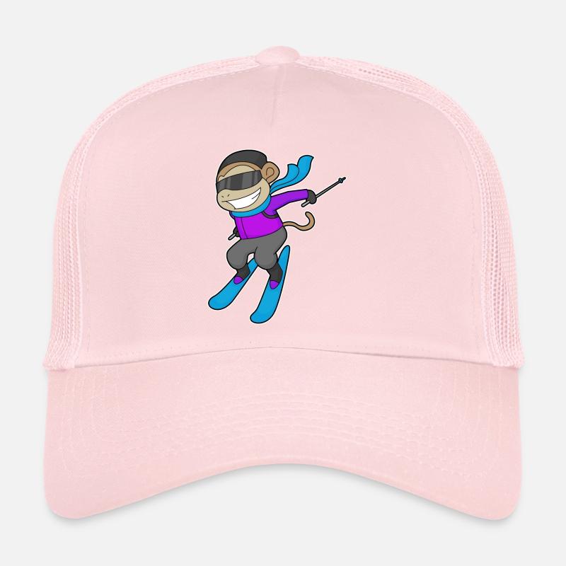 Affe Skifahrer Ski Trucker Cap