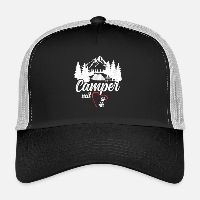 Camper mit Herz und Pfoten Hund Camping Trucker Cap