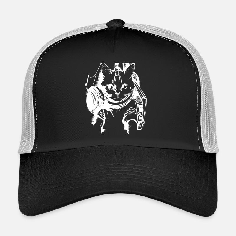 Cats DJ Artwork Blanc Casquette trucker 