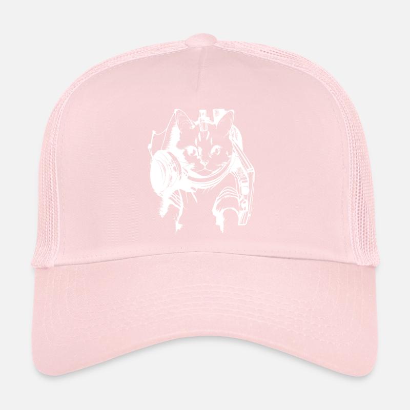 Cats DJ Artwork Blanc Casquette trucker 