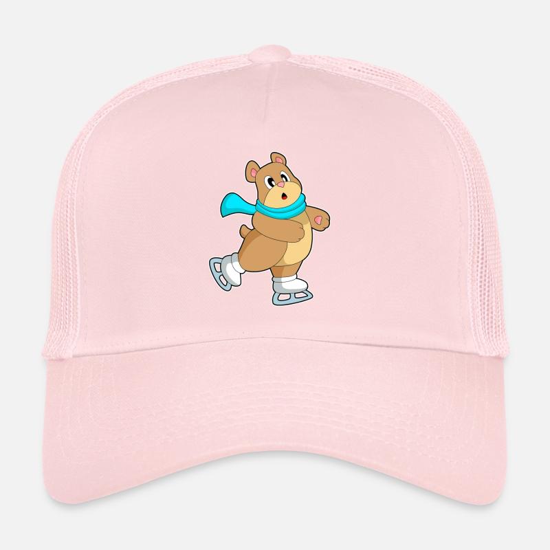 Bear Ice Skating Skates Trucker Cap