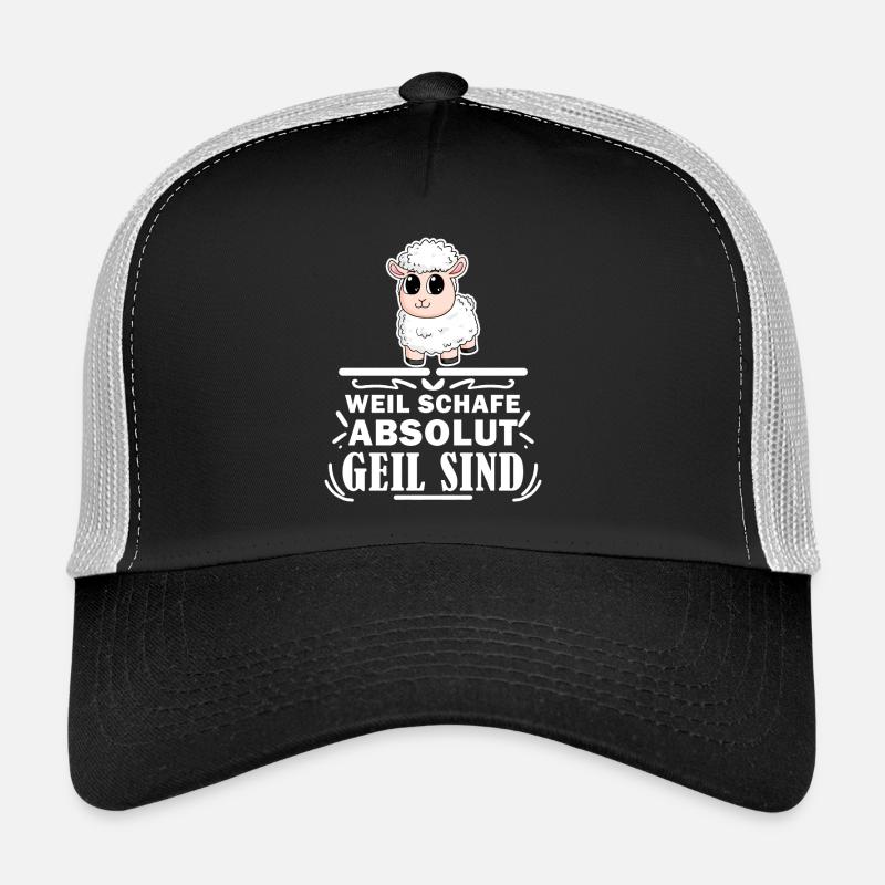 Schafzüchter Schafe Schaf Geschenk - Trucker Cap - Schwarz/Steingrau