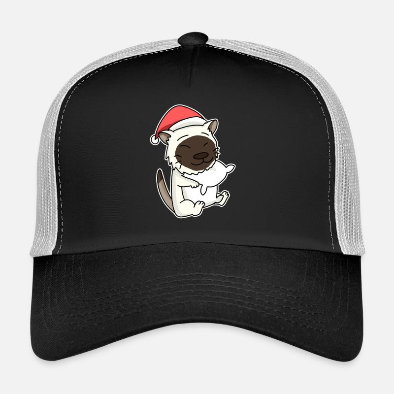 Chat birman Noël Sleeping Tired Casquette trucker 