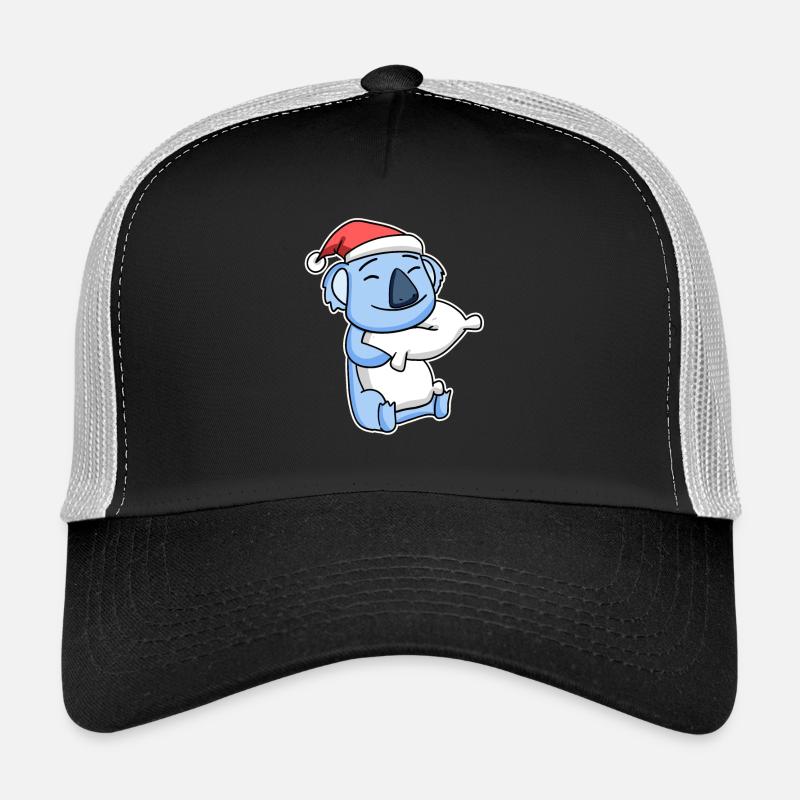 Koala Weihnachten Schlafen Schlaf Ausschlafen - Trucker Cap - Schwarz/Steingrau