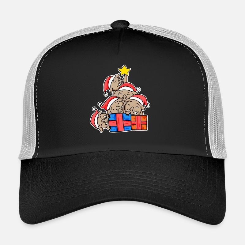 Sanglier Arbre de Noël Sanglier Casquette trucker 