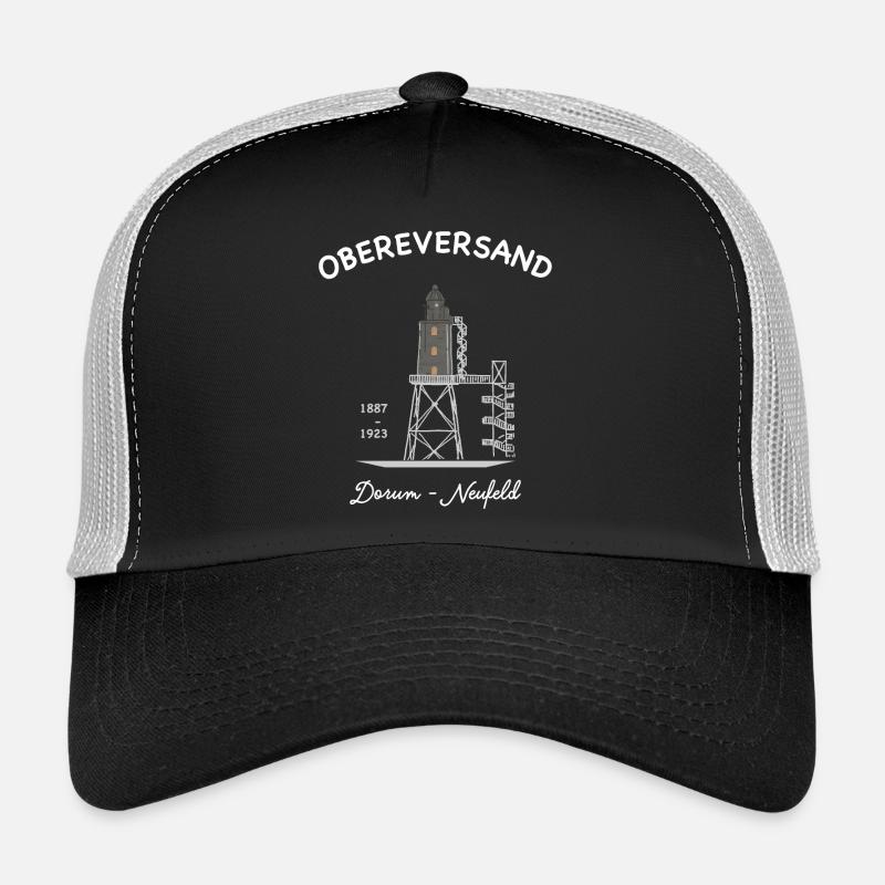 Leuchtturm Dorum - Neufeld, deutsche Nordseeküste - Trucker Cap - Schwarz/Steingrau