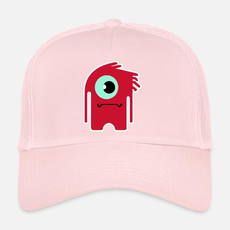 Red Cyclops Monster | Funny Chibi Alien  Trucker Cap