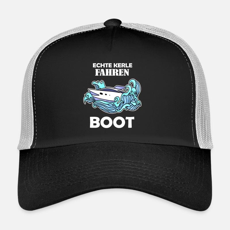 Boote Motorboot Kapitän Boot Seefahrt Geschenk - Trucker Cap - Schwarz/Steingrau