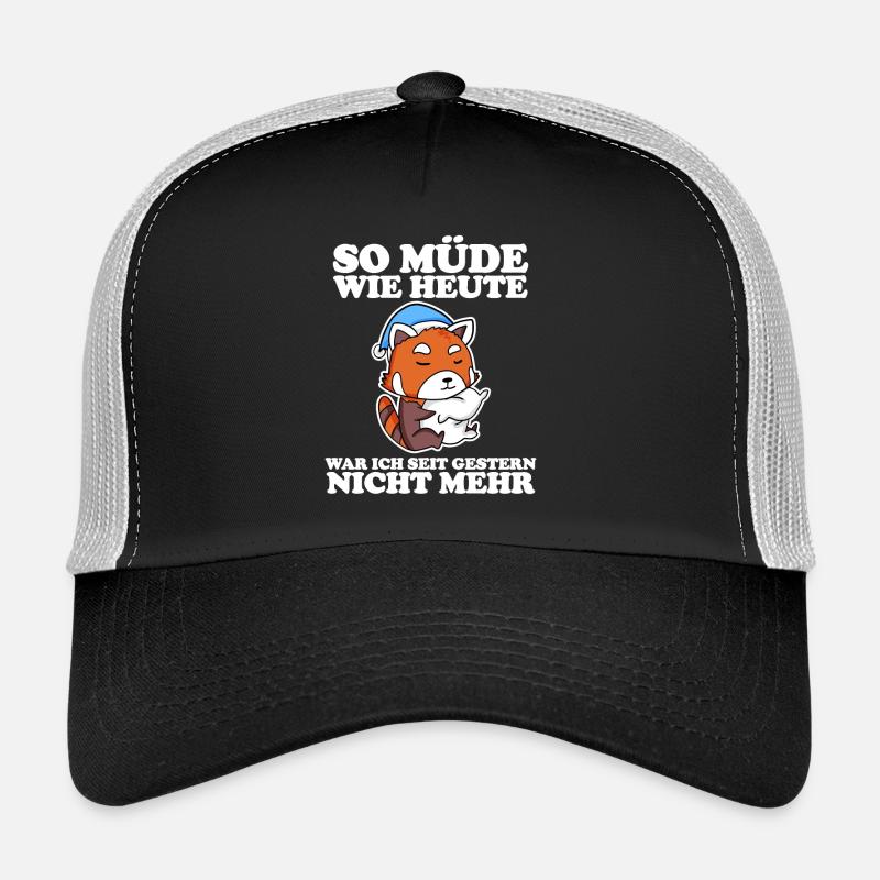 Müde Spruch lustig mit Roter Panda Motiv Trucker Cap