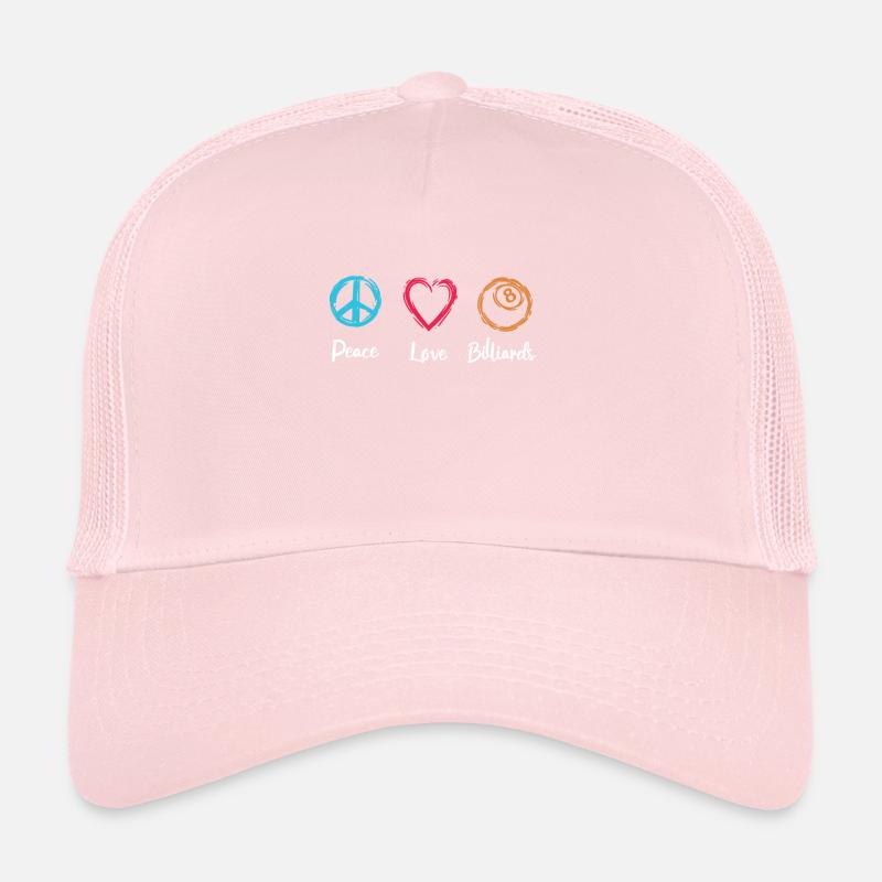 Peace Love Billard Casquette trucker 