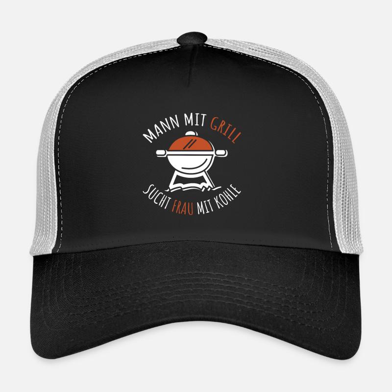 Mann Mit Grill Sucht Frau Mit Kohle BBQ Grillen Trucker Cap