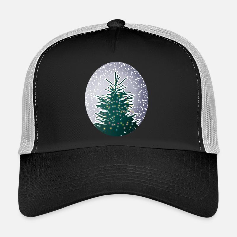 beleuchteter Weihnachtsbaum im Schnee - Trucker Cap - Schwarz/Steingrau