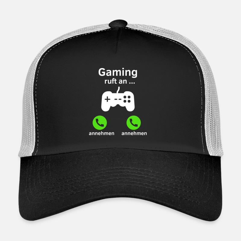 Gaming ruft an - annehmen oder annehmen? - Trucker Cap - Schwarz/Steingrau
