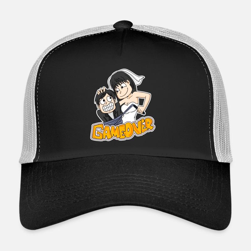 Game Over Hochzeit lustig Geschenk - Trucker Cap - Schwarz/Steingrau