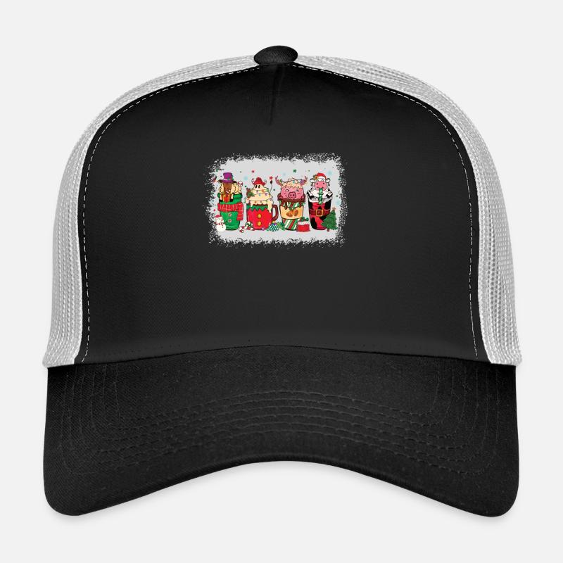 Tasse à café de Noël blanchie Casquette trucker 