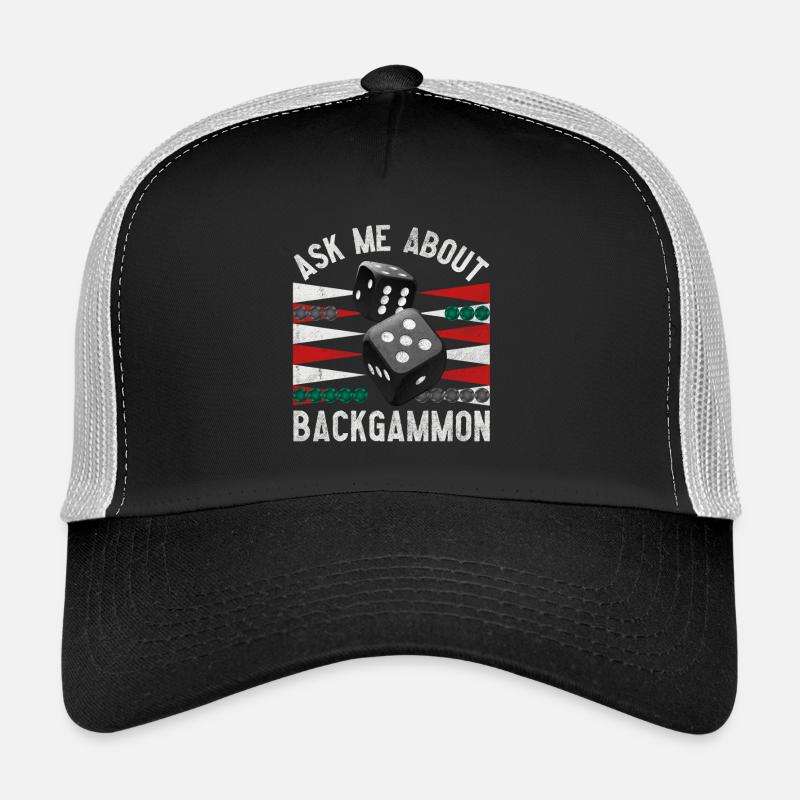 Posez-moi des questions sur BACKGAMMON -Frag’mich über Backgammon Casquette trucker 