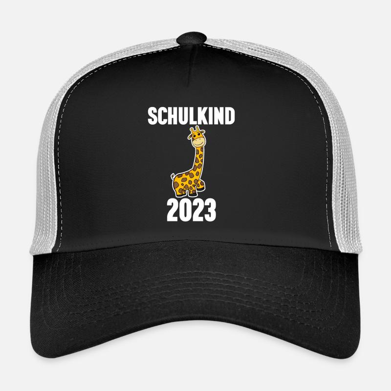 Schuldkind Einschulung Giraffe 2023 - Trucker Cap - Schwarz/Steingrau